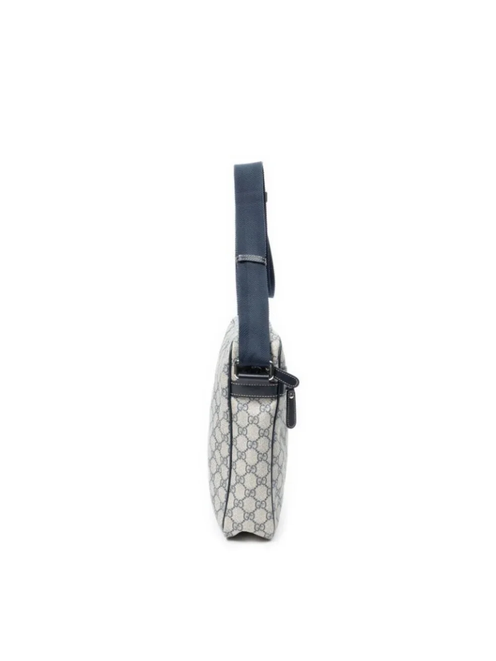 Gucci Half Moon Zip Messenger Gray Navy Supreme Canvas - Picture 4 of 10